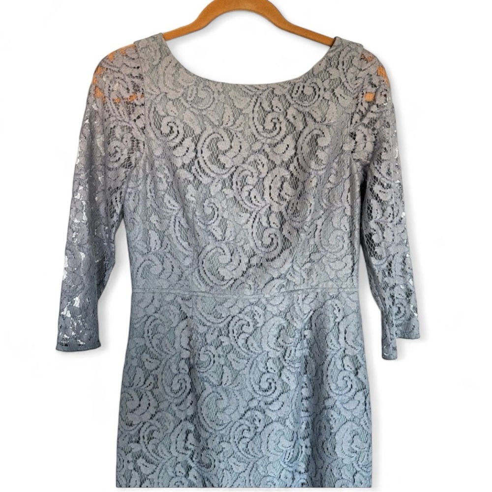 NWT J.Crew Natalia Grey Leavers Lace Dress Size 6-Stunning Lined V Neck Cocktail - Picture 5 of 16